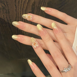 Nude Golden Cat Eye with 3D Flower