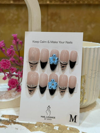 Black French with 3D Blue