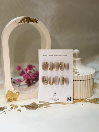 Nude Pink with Golden Chrome